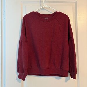 Aerie Bell Sleeve Maroon Sweatshirt | small